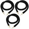 Velvet Stanchion Rope with Gold Hooks, Black view 1