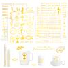 COMOOKA 4 Sheets 100+pcs Candle Tattoos Gold Foil view 1