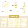 COMOOKA 4 Sheets 100+pcs Candle Tattoos Gold Foil view 2