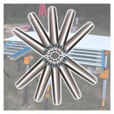 10-Pack 1.5-Inch Stainless Steel Conveyor Rollers for Non-Powered Systems