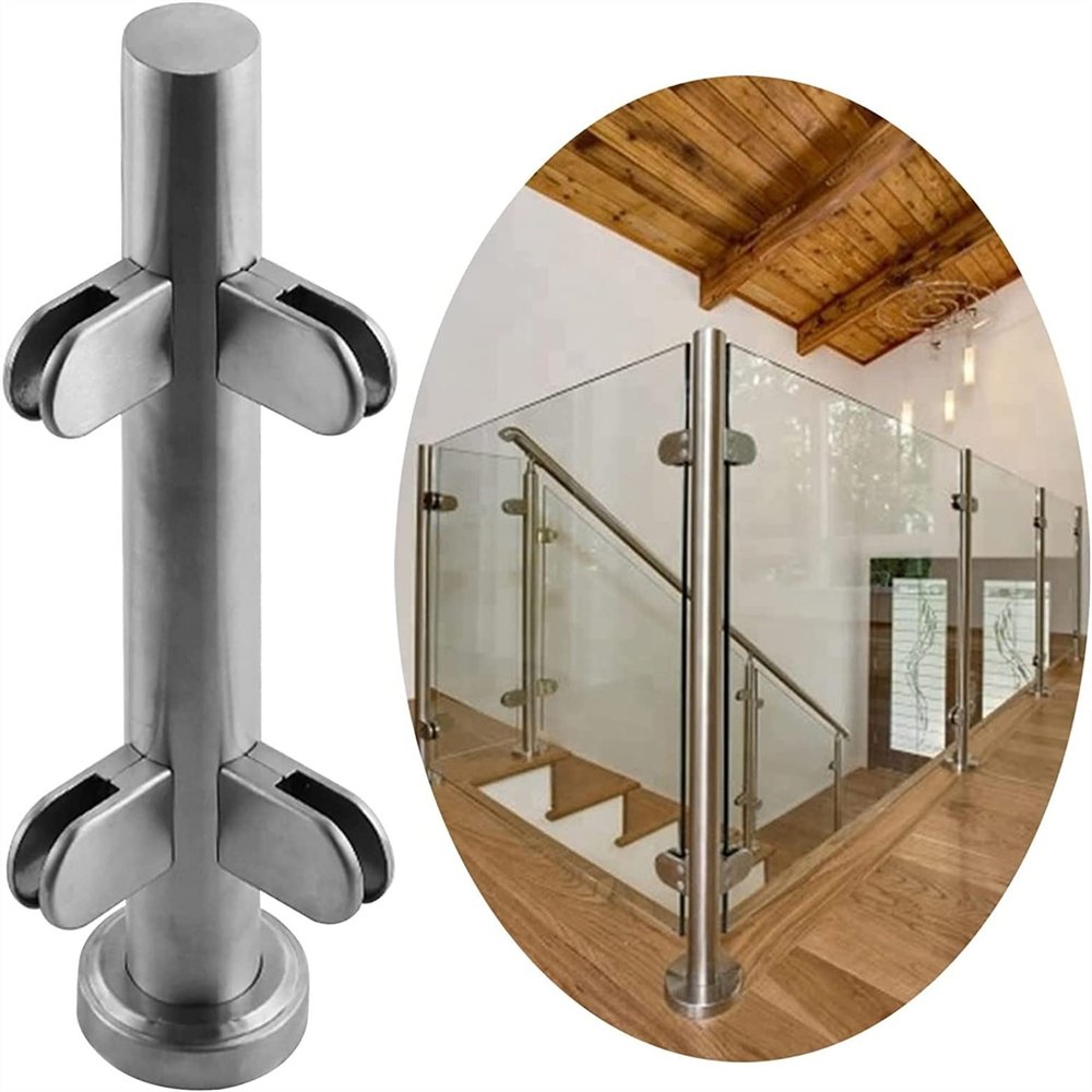 Glass Railing Post Set for Indoor Stairs, Terraces, Fences, Attics, and Verandas, Sapphire, 105 cm/43 in