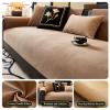 Chenille Sofa Seat Cover, Non-Slip Couch Protector, Khaki, 110 x 240 cm view 2