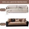 Chenille Sofa Seat Cover, Non-Slip Couch Protector, Khaki, 110 x 240 cm view 3
