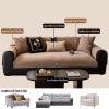 Chenille Sofa Seat Cover, Non-Slip Couch Protector, Khaki, 110 x 240 cm view 4