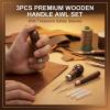 JYXNU 3-Piece Awl Set with Wooden Handle view 2