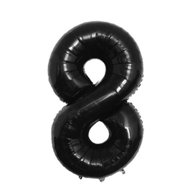 40cm Number Balloon Decoration - Black Number 8