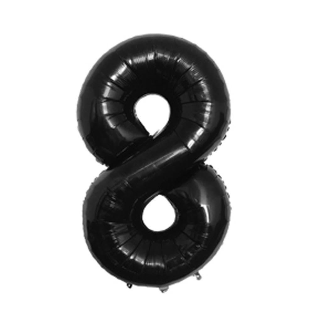 40cm Number Balloon Decoration - Black Number 8