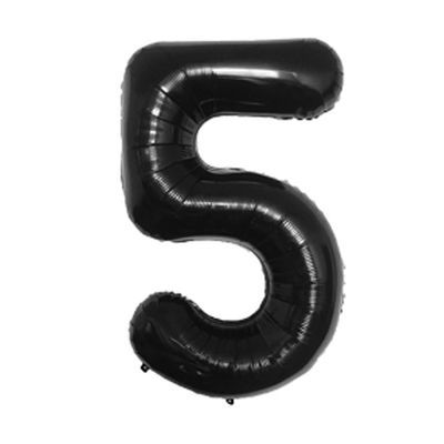 40cm Number Balloon Decoration - Black Number 5