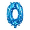 40cm Number Balloon Decoration Blue with White Stars - Number 0 view 1