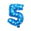 40cm Number Balloon Decoration Blue with White Stars - Number 5 view 1