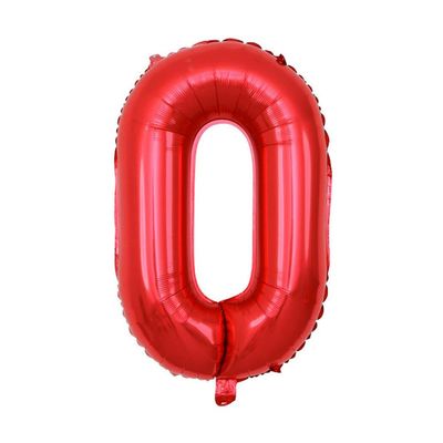 40cm Number Balloon Decoration - Red Number 0