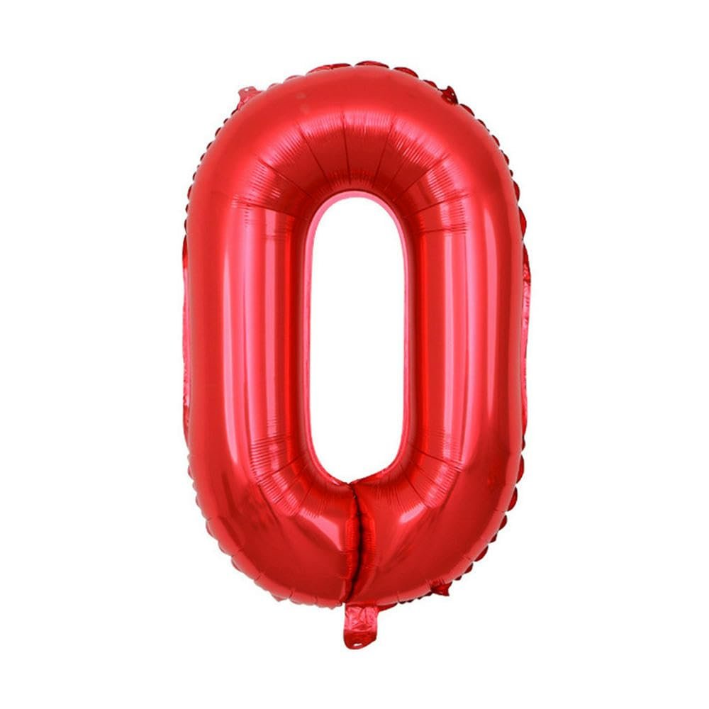 40cm Number Balloon Decoration - Red Number 0