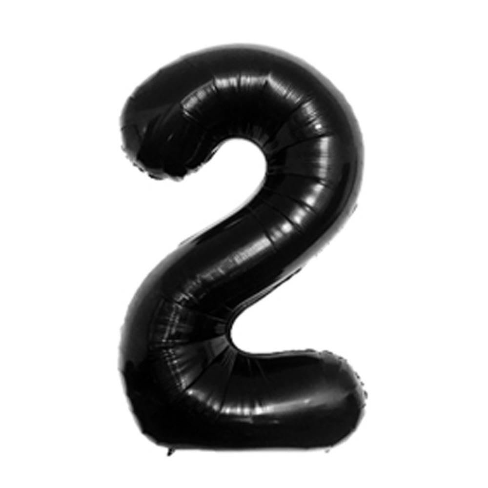 40cm Number Balloon Decoration Black - Number 2