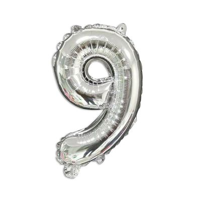 40cm Number Balloon Decoration Silver 9