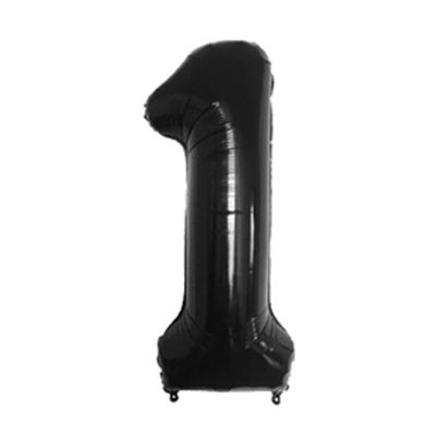 40cm Number Balloon Decoration Black - Number 1