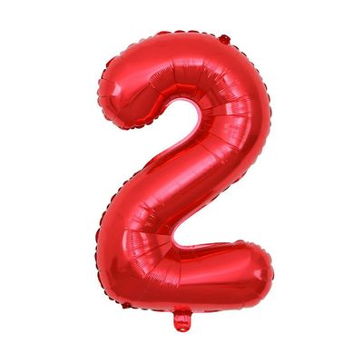 40cm Number Balloon Decoration - Red Number 2