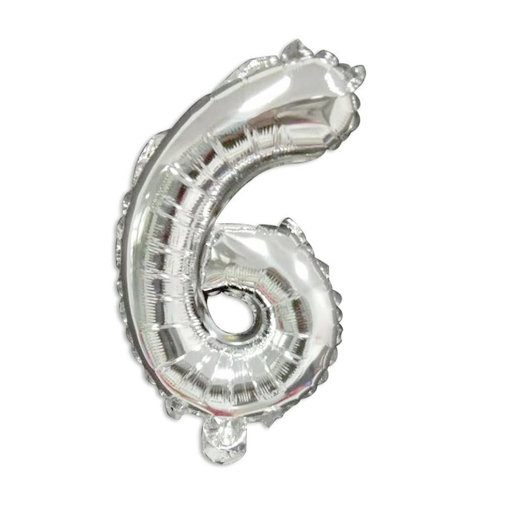 40cm Number Balloon Decoration Silver - Number 6