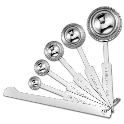6-Piece Stainless Steel Measuring Spoon Set