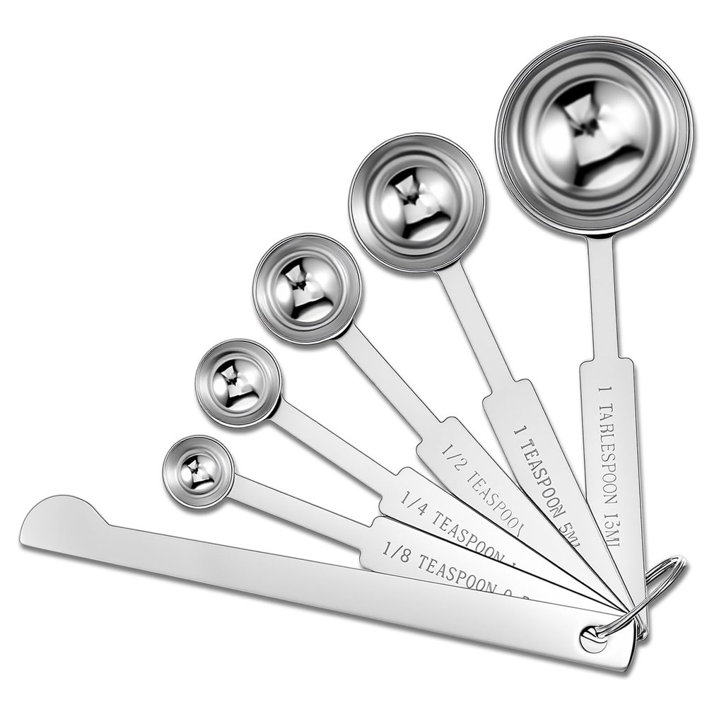 6-Piece Stainless Steel Measuring Spoon Set