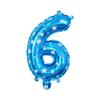 40cm Number Balloon Decoration Blue with White Stars - Number 6 view 1