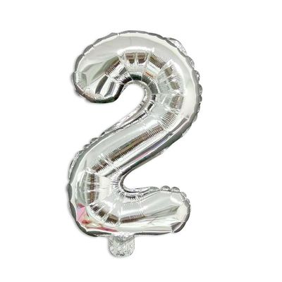 40cm Number Balloon Decoration Silver - Number 2