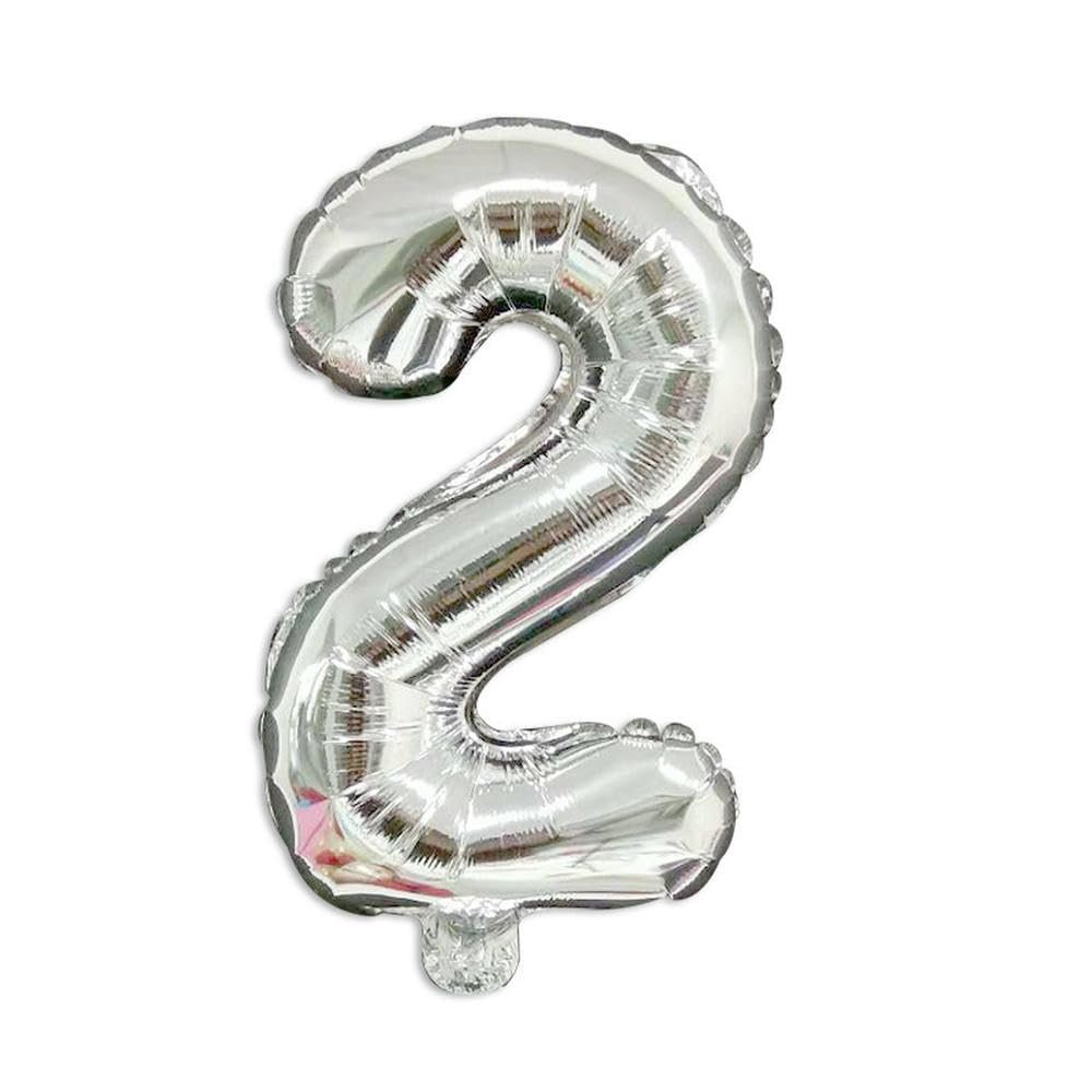 40cm Number Balloon Decoration Silver - Number 2