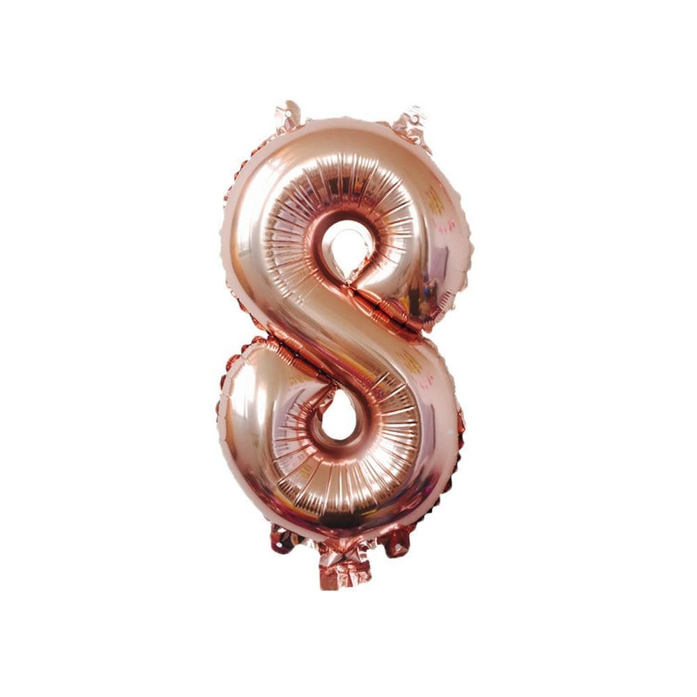 40cm Number Balloon Decoration Rose Gold 8