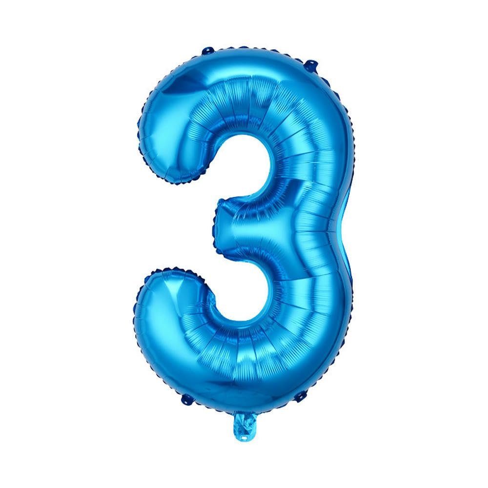 40cm Number Balloon Decoration Blue - Number 3