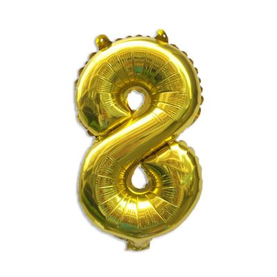 40cm Number Balloon Decoration Gold 8