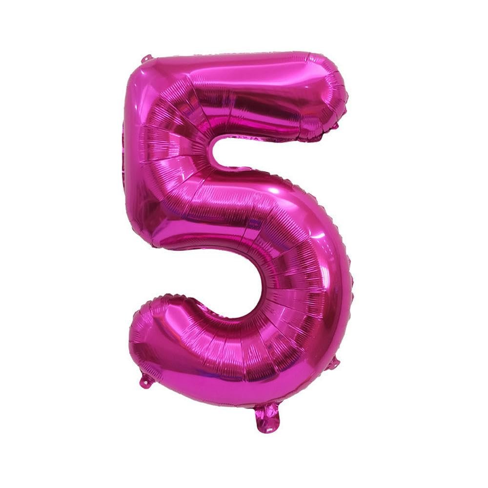 40cm Number Balloon Decoration - Rose - Number 5