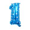 40cm Number Balloon Decoration Blue with White Stars - Number 1 view 1