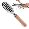 Fish Scaling Tool - Stainless Steel Scraper with Wooden Handle view 1