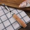 Fish Scaling Tool - Stainless Steel Scraper with Wooden Handle view 2