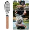Fish Scaling Tool - Stainless Steel Scraper with Wooden Handle view 4