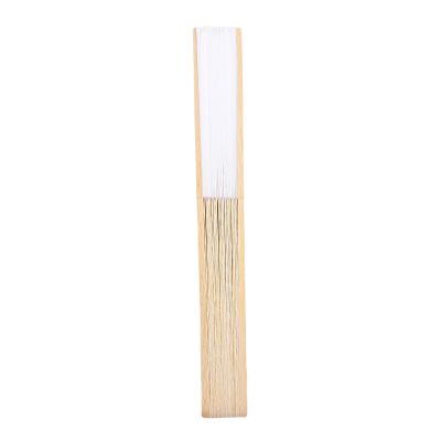 RASTKY Silk Folding Fan, 21 cm, Wedding, Daily Use, Chinese Japanese Vintage Hand Fan, Dance Party Decoration (White)