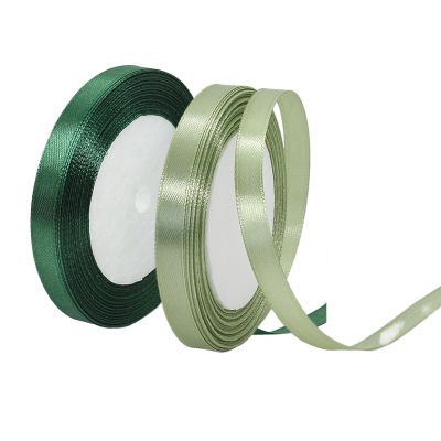 2 Rolls of 10mm Gift Ribbon Green