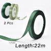 2 Rolls of 10mm Gift Ribbon Green view 2