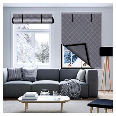 FOELANNE Magnetic Thermal Door Curtain, Thermal-Insulated Oxford Fabric Window and Door Curtain, Multicolor, 80×200 cm × 80×300 cm (Gray, W180 × H140 cm)