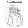 Preferspace Office Guest Chairs, Set of 5, with Attached Desk, Green view 2