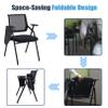 Preferspace Office Guest Chairs, Set of 5, with Attached Desk, Green view 4