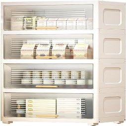 Slim Rolling Storage Cabinet with Doors and Wheels, Vertical, Space-Saving Multi-Purpose Cart