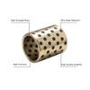 Graphite-Copper Bushing, 1 pc., 6 mm Inner Diameter, Oil-Free Self-Lubricating Graphite-Brass Bearing Sleeve, 12 mm Outer Diameter, JDB (6 × 10 × 8 mm) view 3