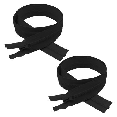 2-Pack Plastic Zippers, Double Slider #5 Two-Way Separating Zippers for DIY Projects