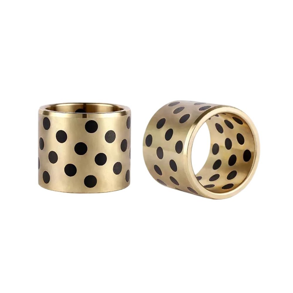 Graphite Copper Bushings, 1 Pc., 32 mm ID, Oil-Free Self-Lubricating Graphite Brass Bearing Sleeve, 42 mm OD, 10–100 mm Height, JDB Bearing Bushing (32 x 40 x 32 mm)