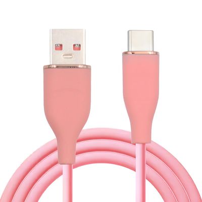 cablecc USB 2.0 USB-A to USB-C 15W Liquid Silicone Ultra-Soft Power/Data Cable, Pink, 2 m