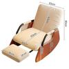 Adjustable Folding Rocking Recliner with Footstool, Carbon Steel, Side Pocket, Gray and Brown view 2