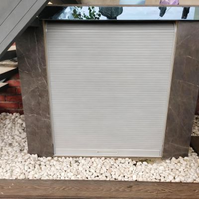 Customizable White Accordion Roll-Up Door for Cabinets