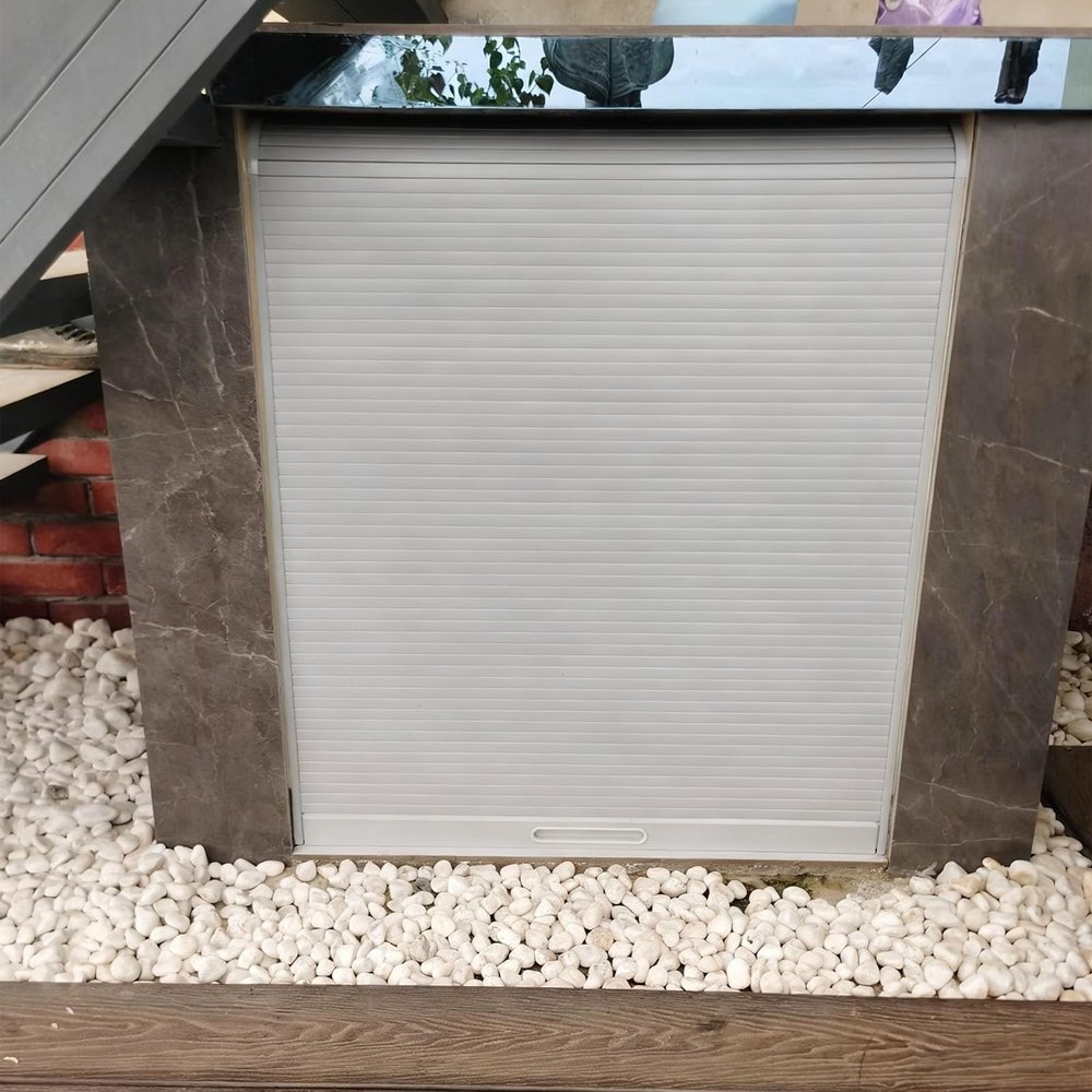 Customizable White Accordion Roll-Up Door for Cabinets