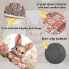 xueneige 3D Optical Illusion Easter Bunny Half-Round Velvet Doormat, Easter Decor Rug view 3