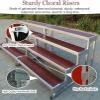 Foldable Metal Choir Riser, Red, Slip-Resistant view 2